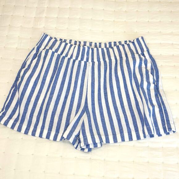 Sonoma Pants - Sonoma Linen Shorts Women's L | Blue & White Striped | Lightweight Comfort | EUC